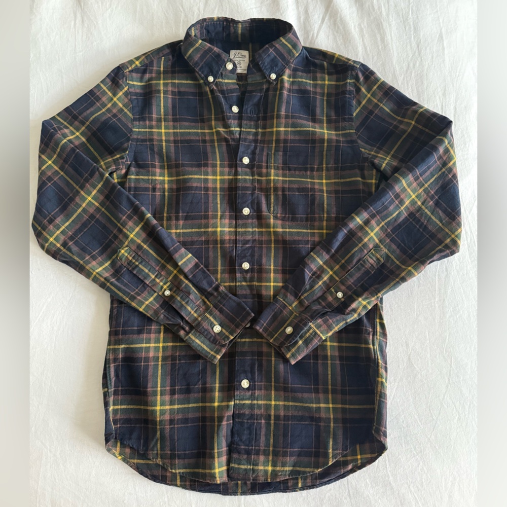 Mens XS J.Crew Plaid 100% Cotton Shirt